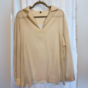 Cream Long Sleeve Blouse